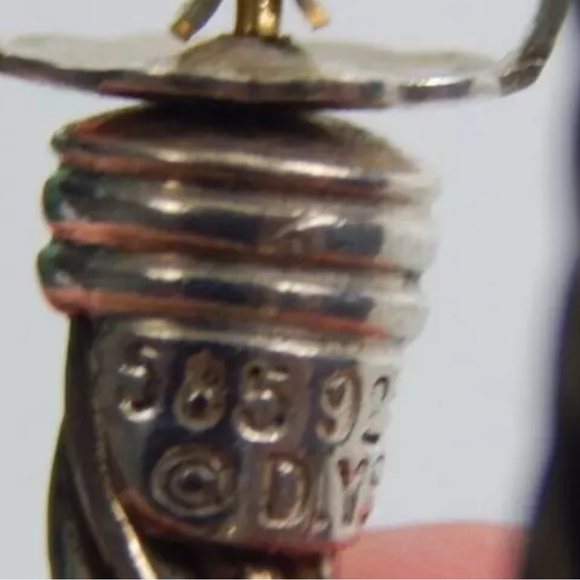 David Yurman Cable Station X Hoop Earrings - Picture 4 of 5